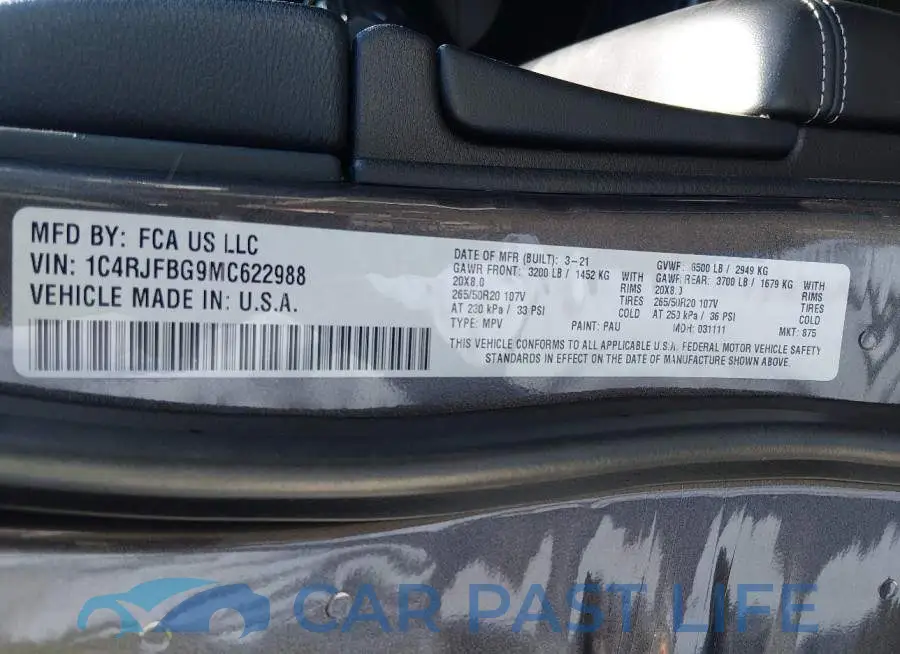 1C4RJFBG9MC622988# 9
