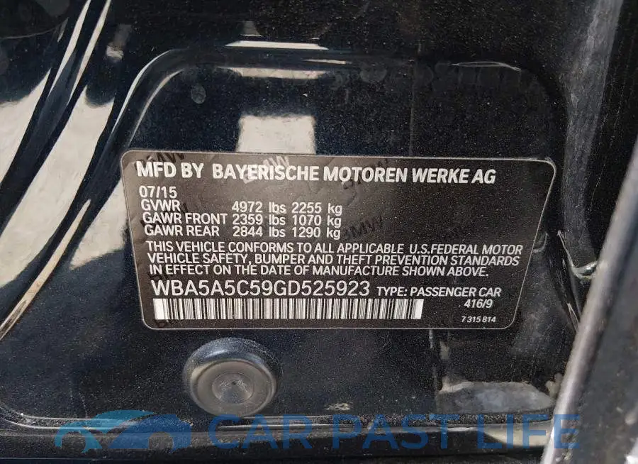 WBA5A5C59GD525923# 9