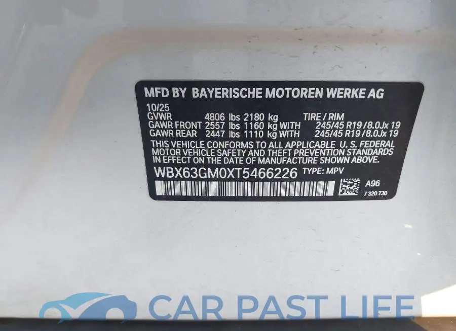 WBX63GM0XT5466226# 9