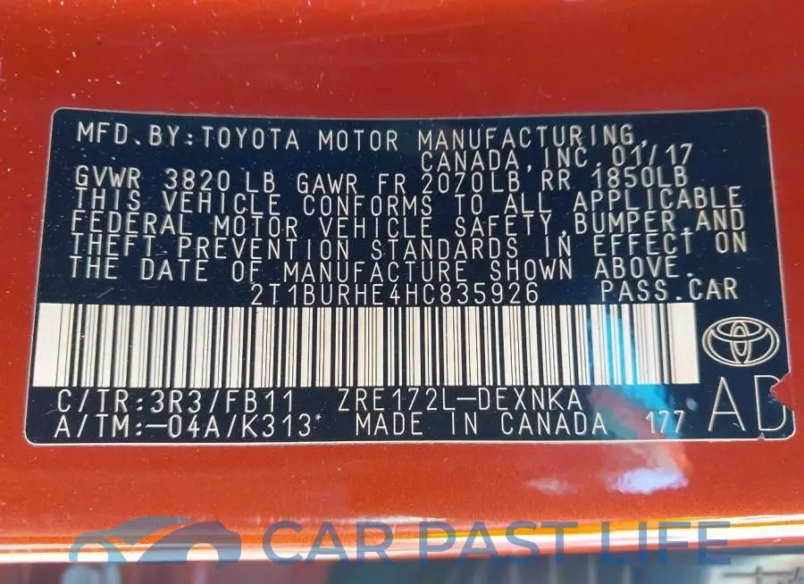 2T1BURHE4HC835926# 9