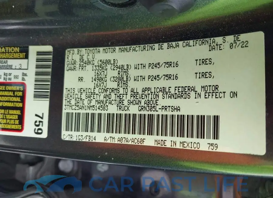 3TMCZ5AN1NM514583# 9