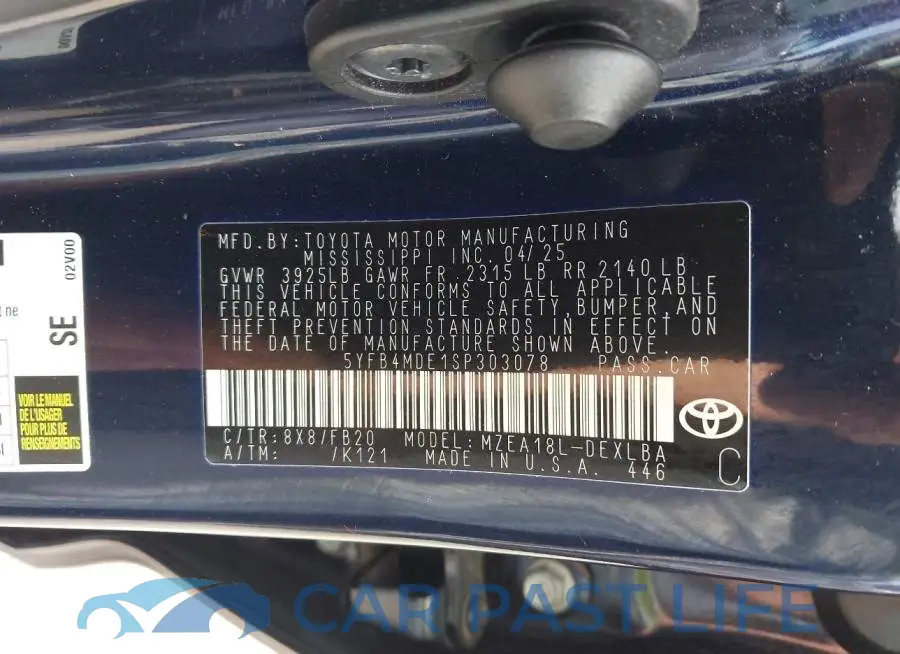 5YFB4MDE1SP303078# 9