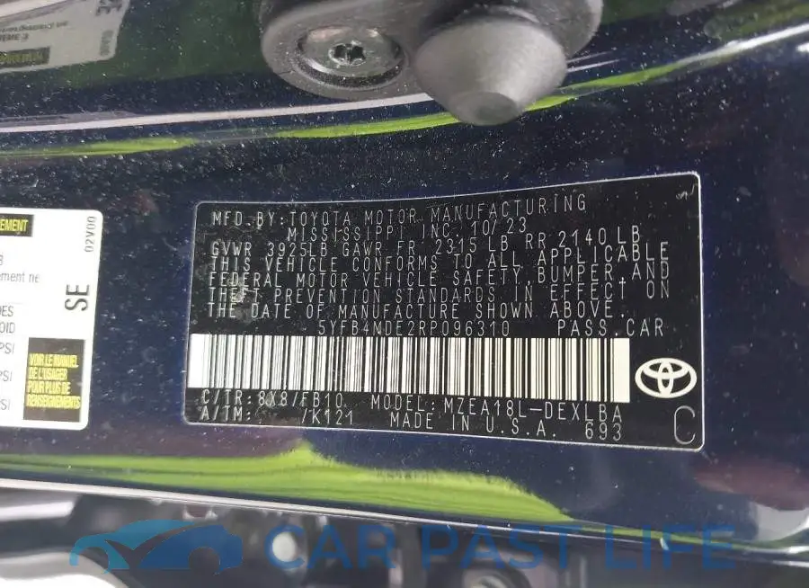 5YFB4MDE2RP096310# 9