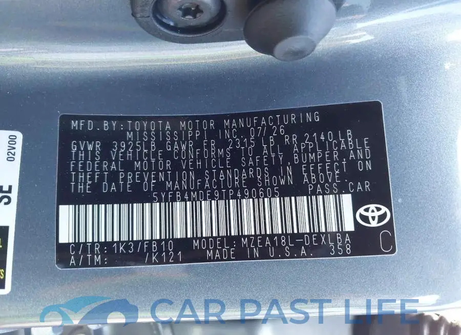 5YFB4MDE9TP490605# 9