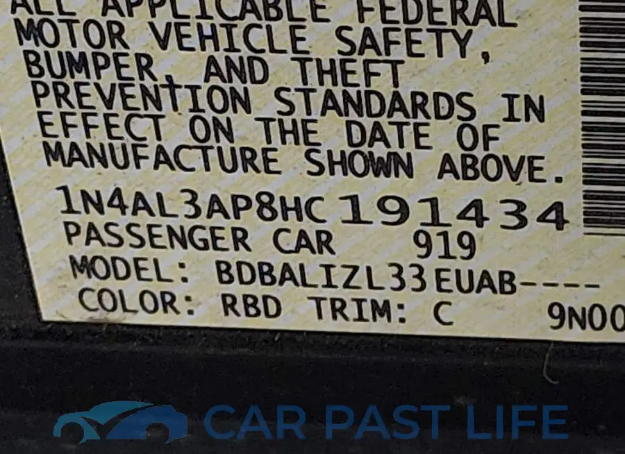 1N4AL3AP8HC191434# 9