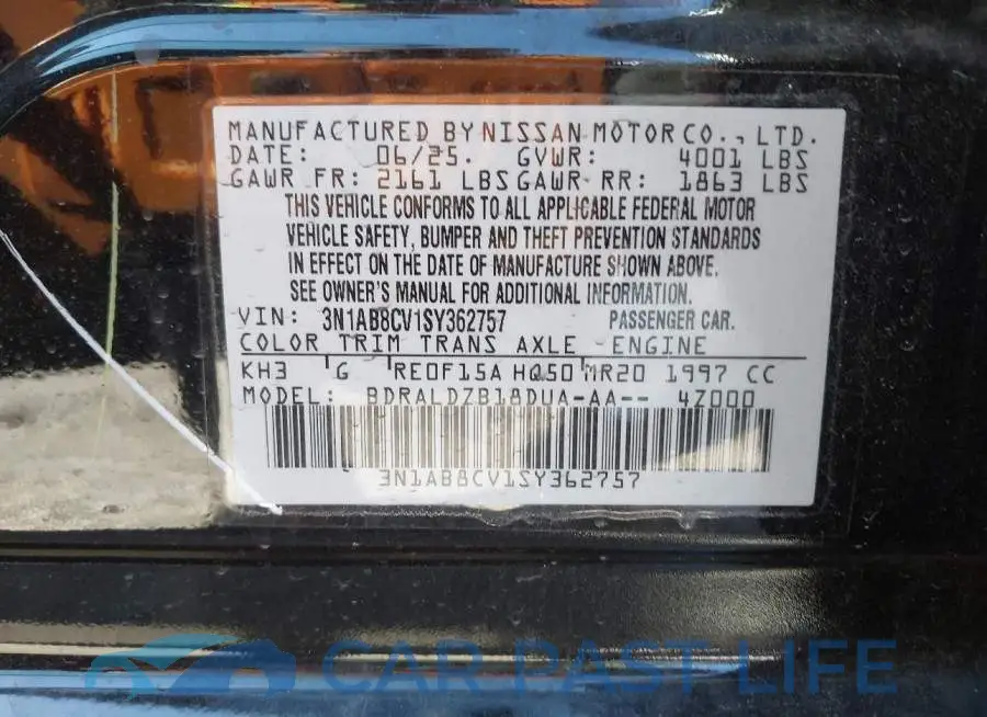 3N1AB8CV1SY362757# 9