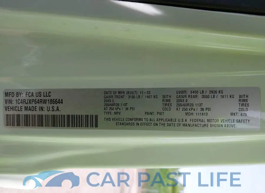 1C4RJXP64RW186644# 9