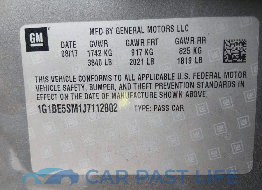 1G1BE5SM1J7112802# 9