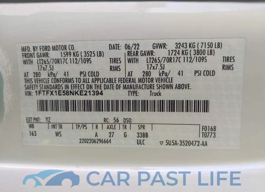 1FTFX1E58NKE21394# 8