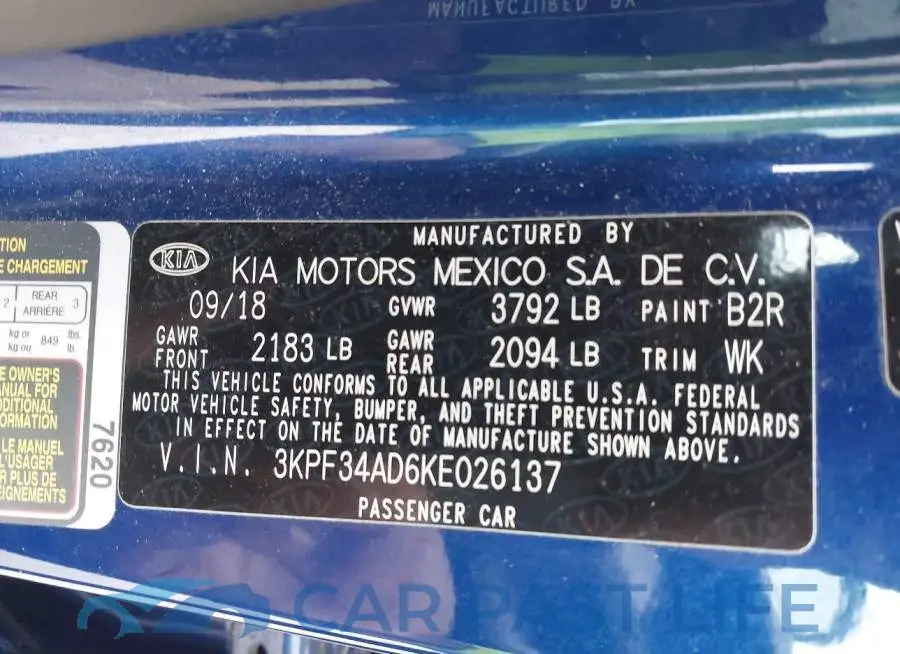 3KPF34AD6KE026137# 9
