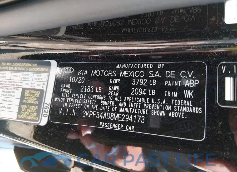 3KPF34AD8ME294173# 9