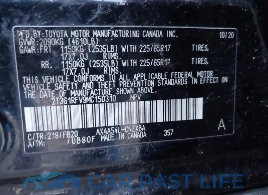 2T3G1RFV9MC150310# 9