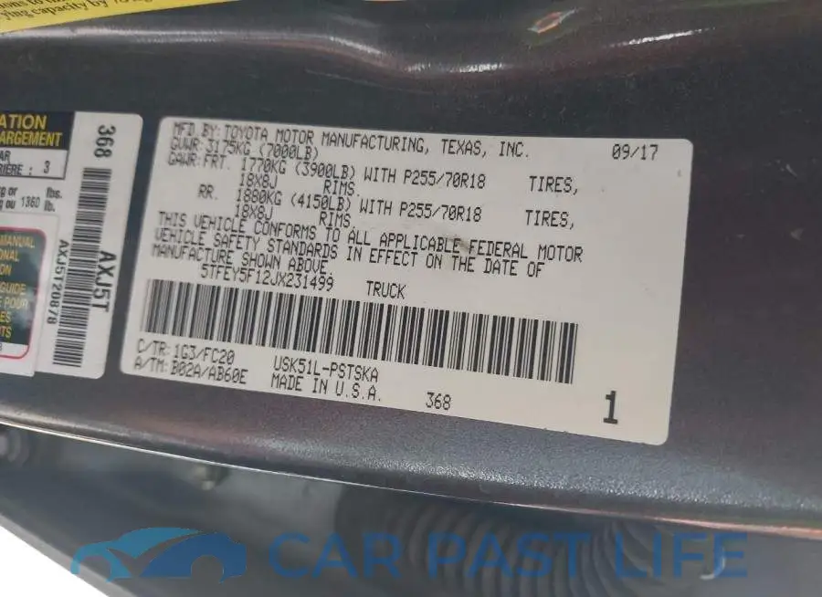 5TFEY5F12JX231499# 9