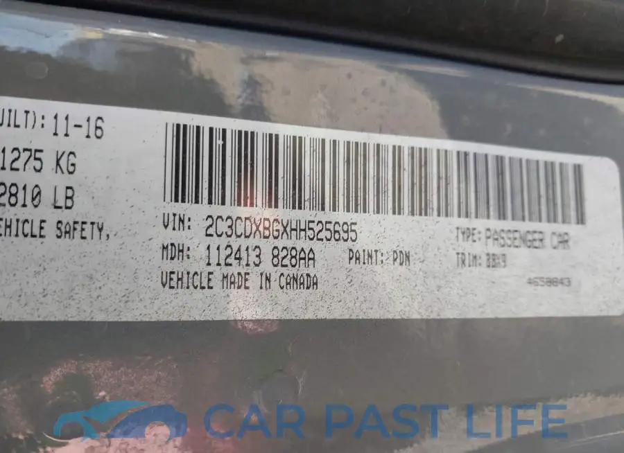2C3CDXBGXHH525695# 9