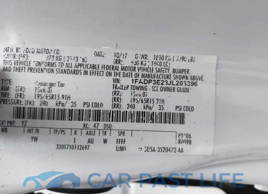 1FADP3E23JL203396# 9