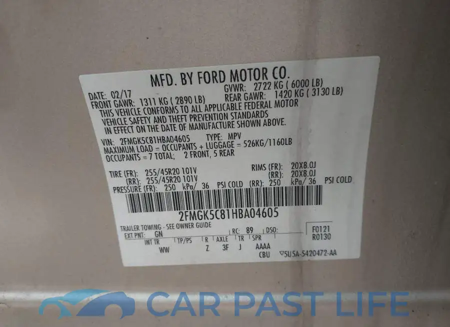 2FMGK5C81HBA04605# 9