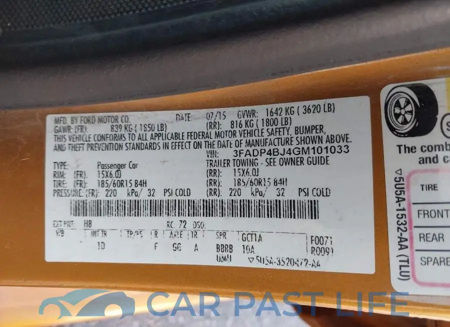 3FADP4BJ4GM101033# 9