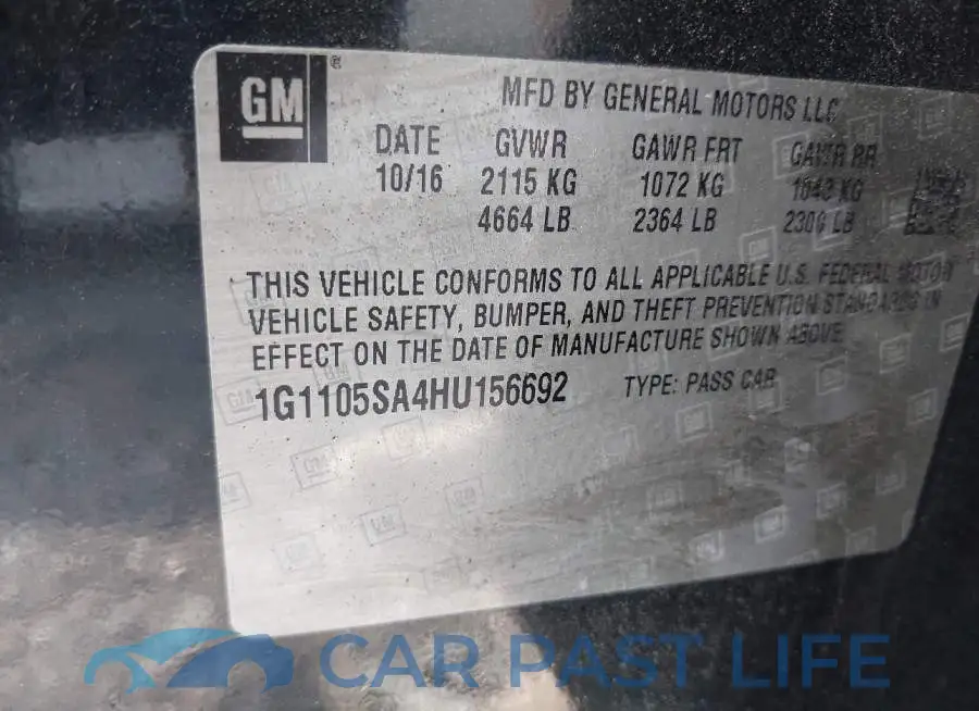 1G1105SA4HU156692# 9