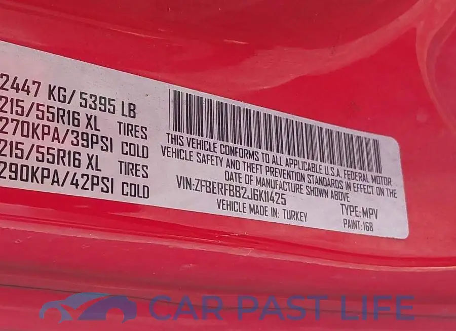 ZFBERFBB2J6K11425# 9