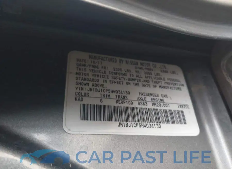JN1BJ1CP5HW034130# 9