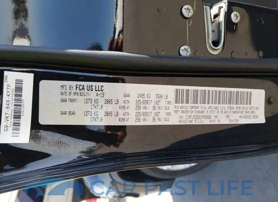 1C4PJMCB2KD450860# 9
