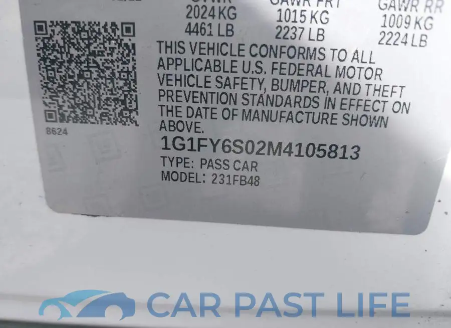 1G1FY6S02M4105813# 9