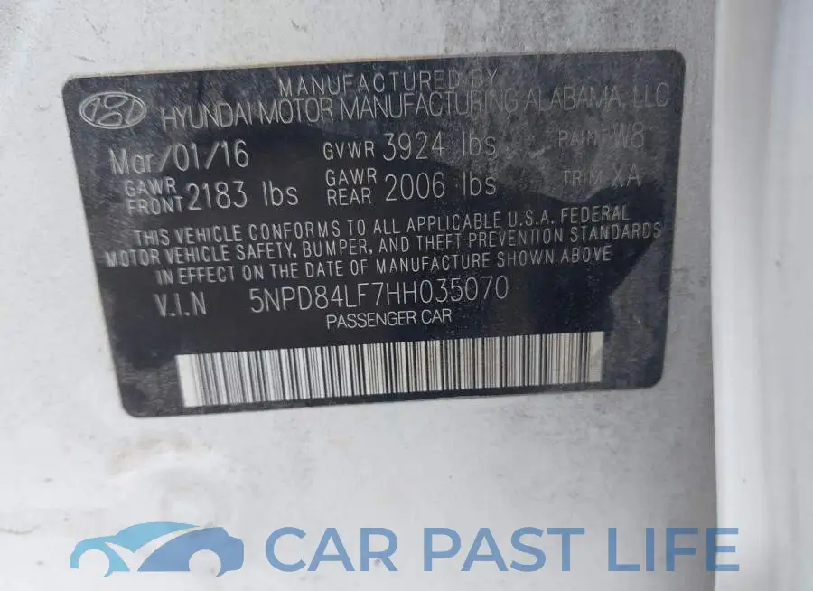 5NPD84LF7HH035070# 9