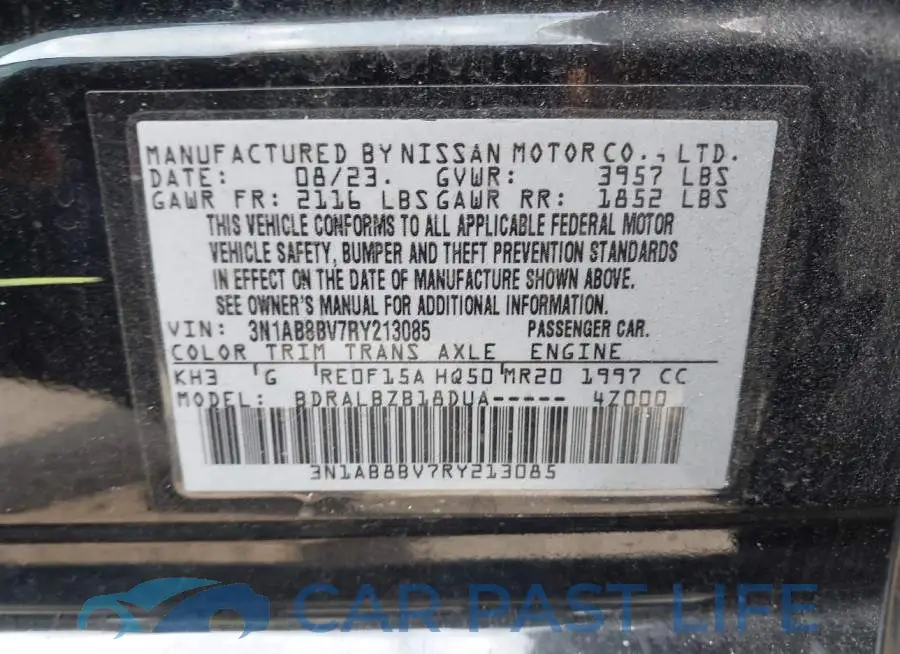 3N1AB8BV7RY213085# 9