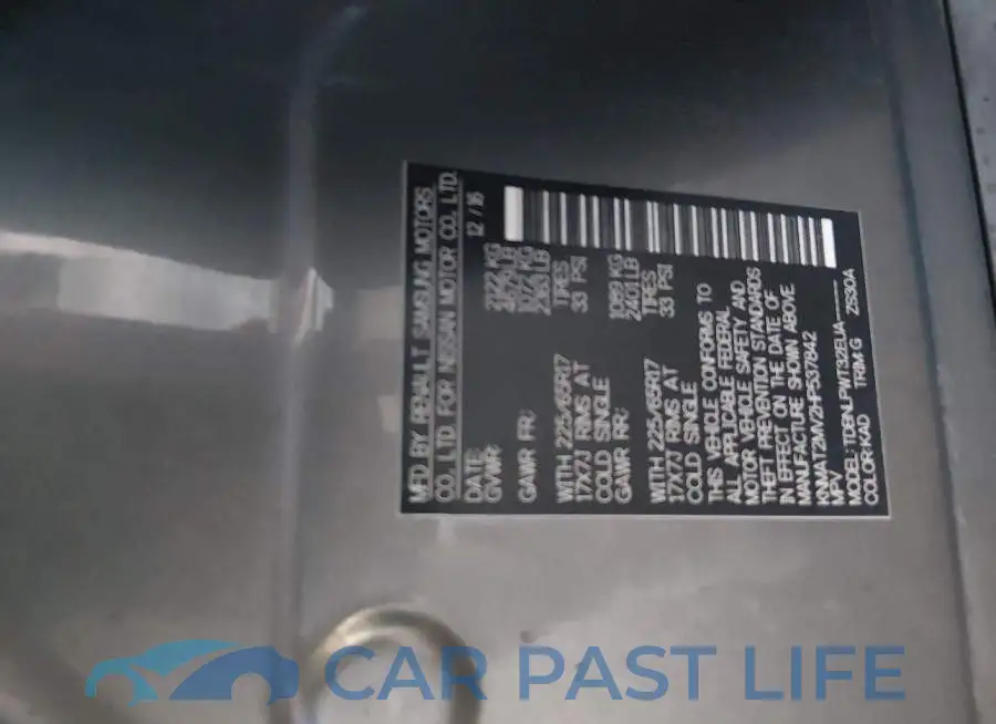 KNMAT2MV2HP537842# 9