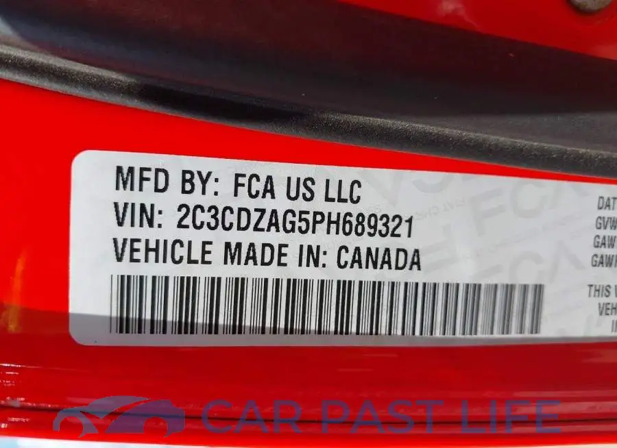 2C3CDZAG5PH689321# 9