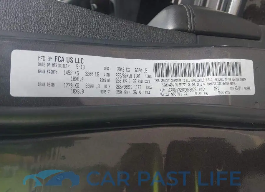 1C4RDHAG9KC802070# 9