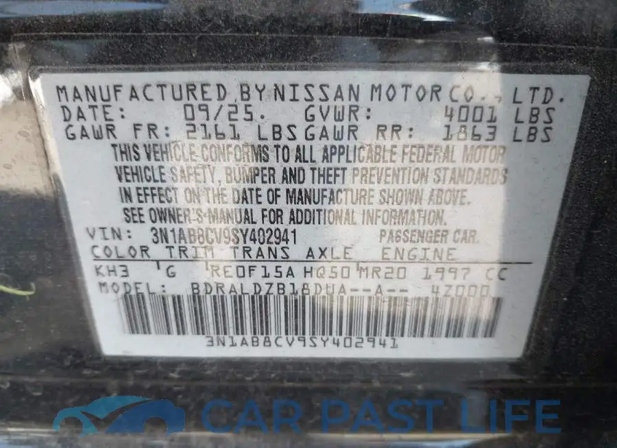 3N1AB8CV9SY402941# 9