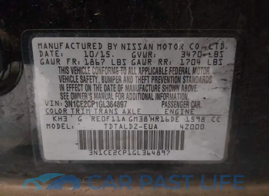 3N1CE2CP1GL364897# 9