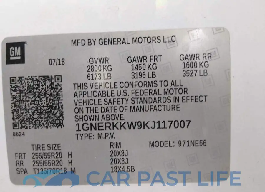 1GNERKKW9KJ117007# 9
