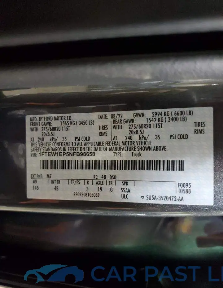 1FTEW1EP5NFB98658# 12