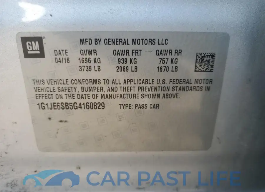 1G1JE6SB5G4160829# 12