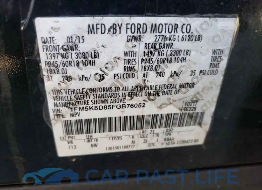 1FM5K8D85FGB76052# 8