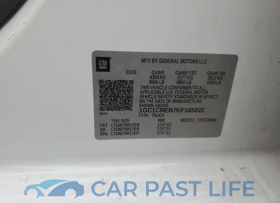 1GC1CREB7KF185822# 12