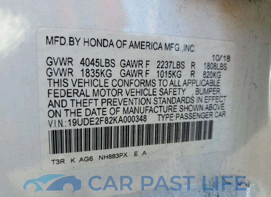 19UDE2F82KA000348# 12