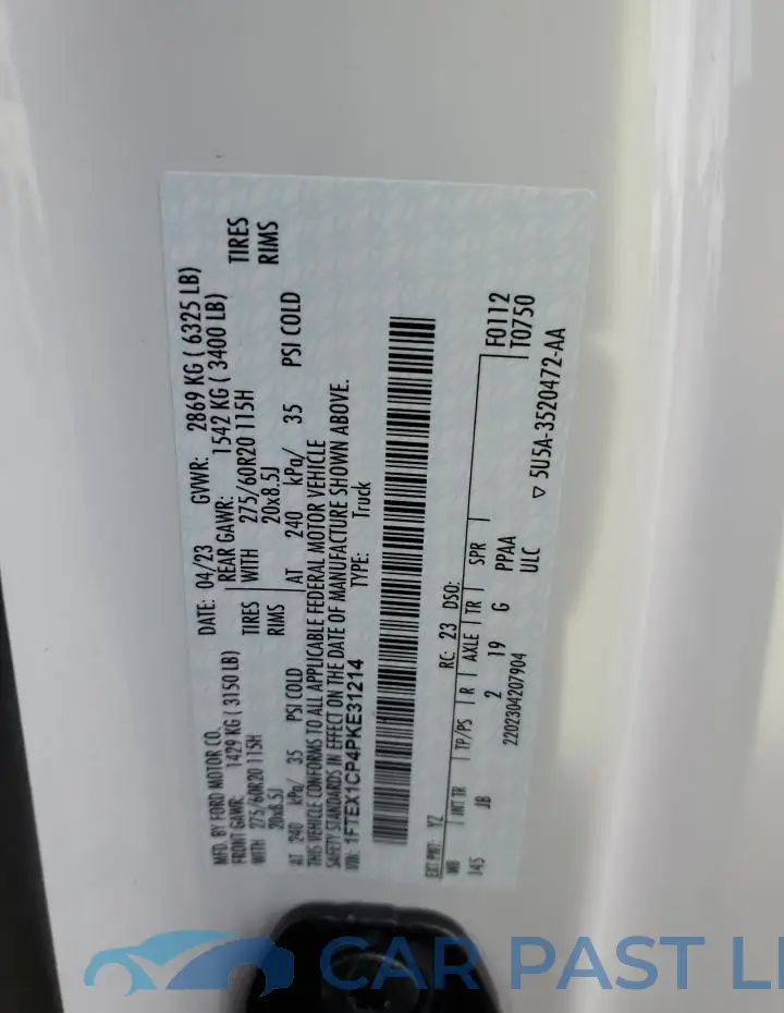 1FTEX1CP4PKE31214# 12