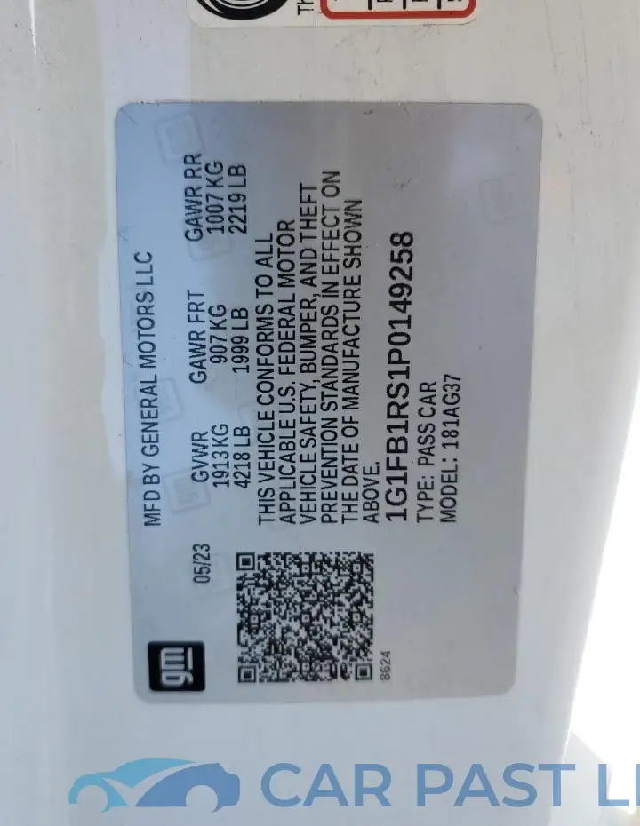 1G1FB1RS1P0149258# 13