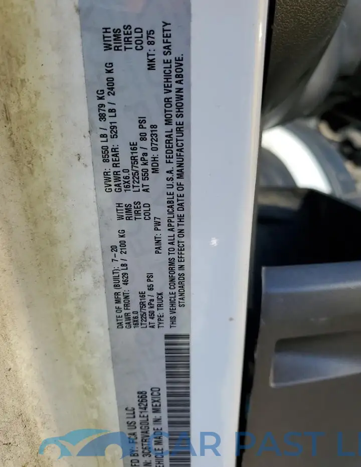 3C6TRVAG0LE142668# 13