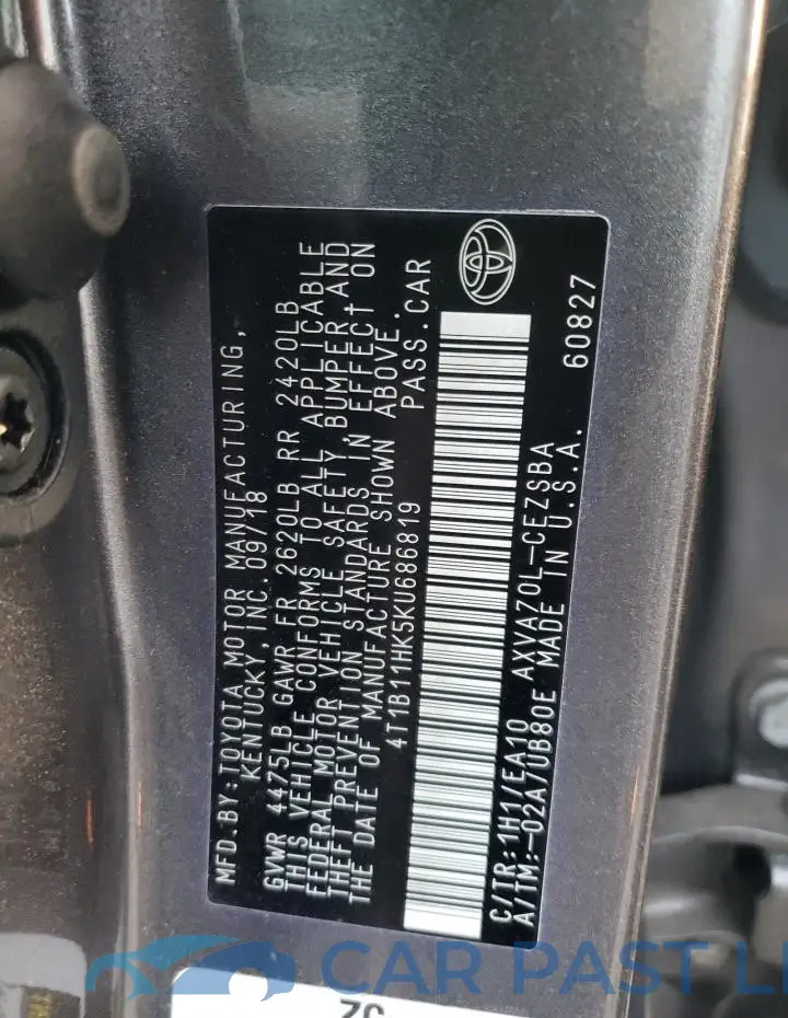 4T1B11HK5KU686819# 13
