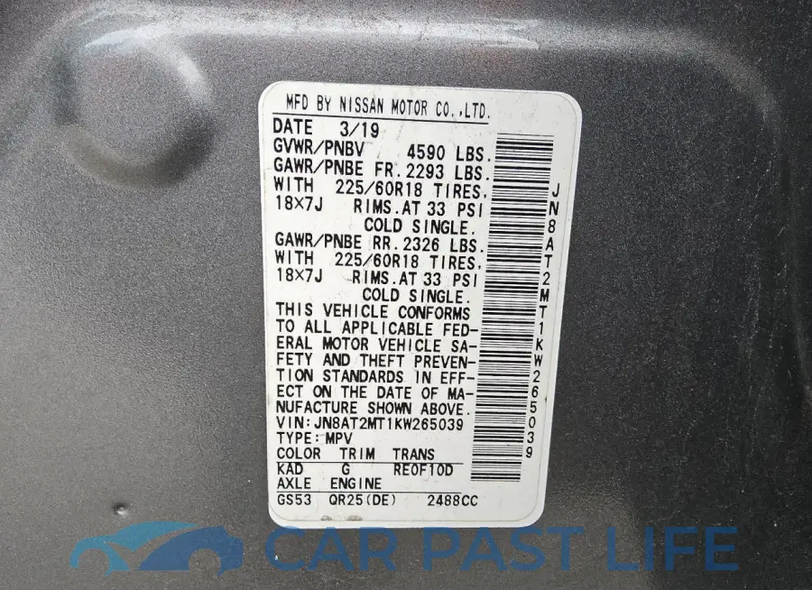 JN8AT2MT1KW265039# 13