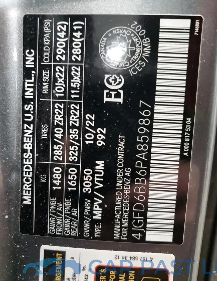 4JGFD6BB6PA859867# 14