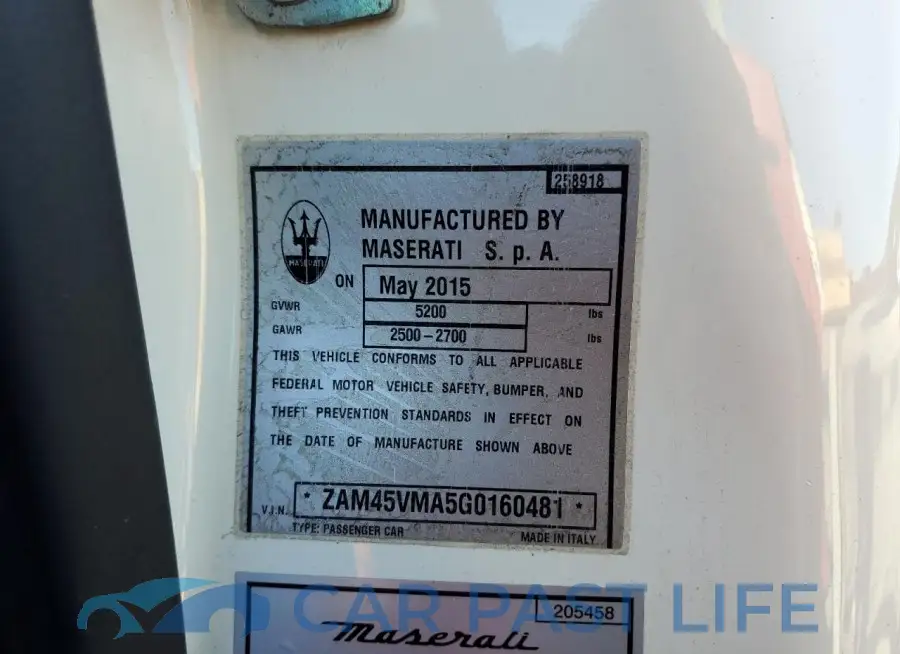 ZAM45VMA5G0160481# 12