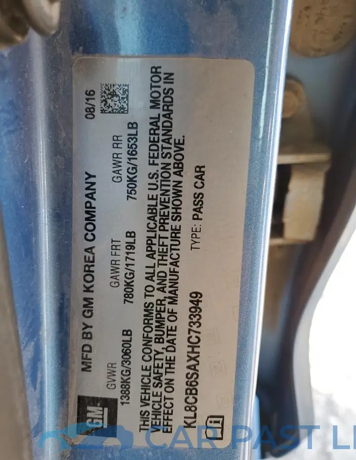 KL8CB6SAXHC733949# 12