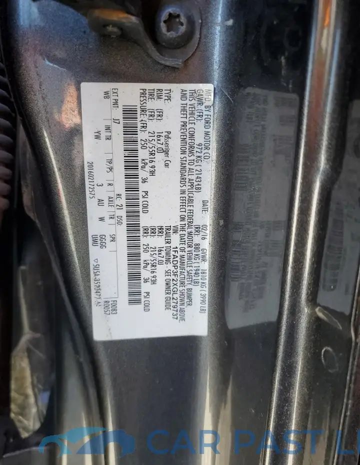 1FADP3F2XGL279737# 12