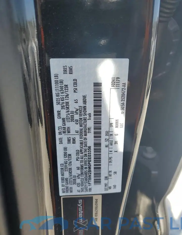1FT8W2BM0PEE03356# 12