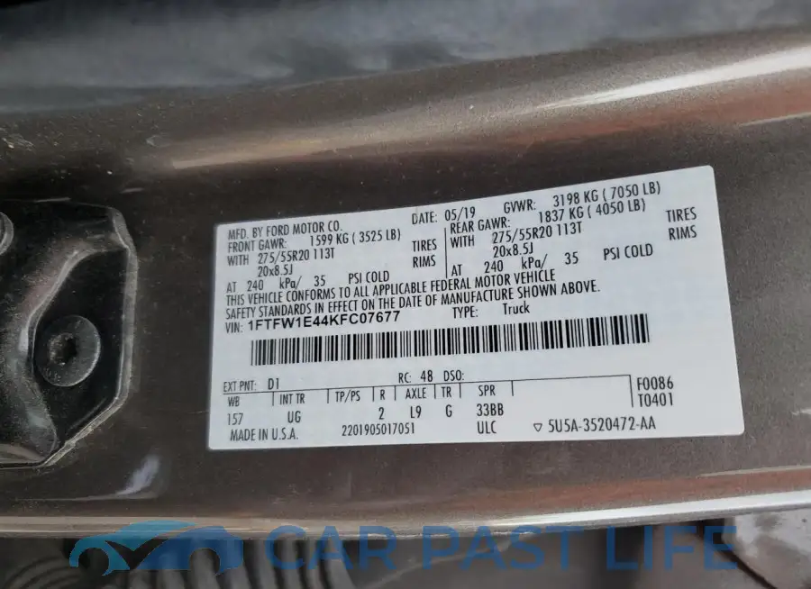 1FTFW1E44KFC07677# 12